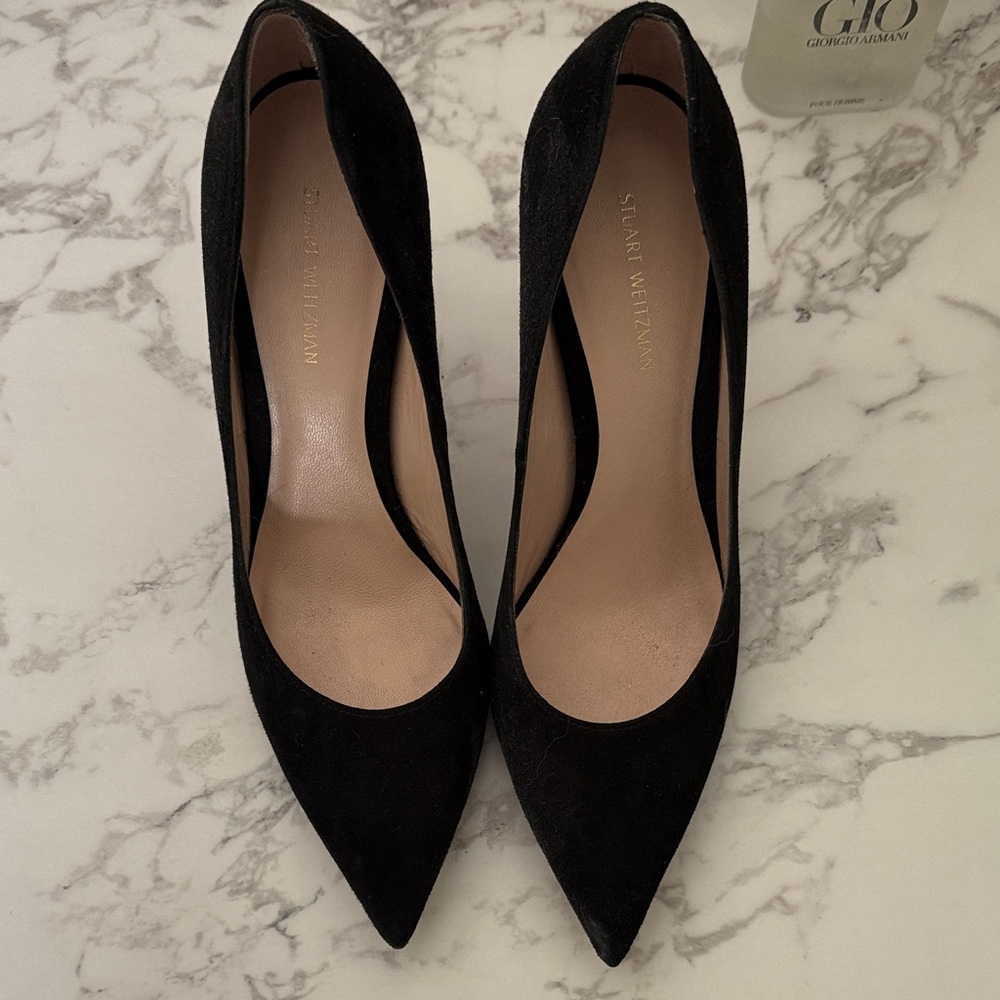 Stuart Weitzman Black Suede Heels